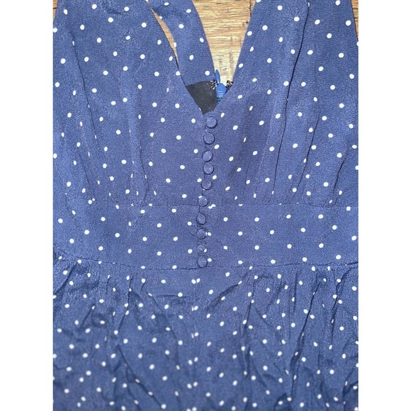 Madewell V-Back Wide-Leg Jumpsuit in Polka Dot Size 2 - Picture 3 of 5